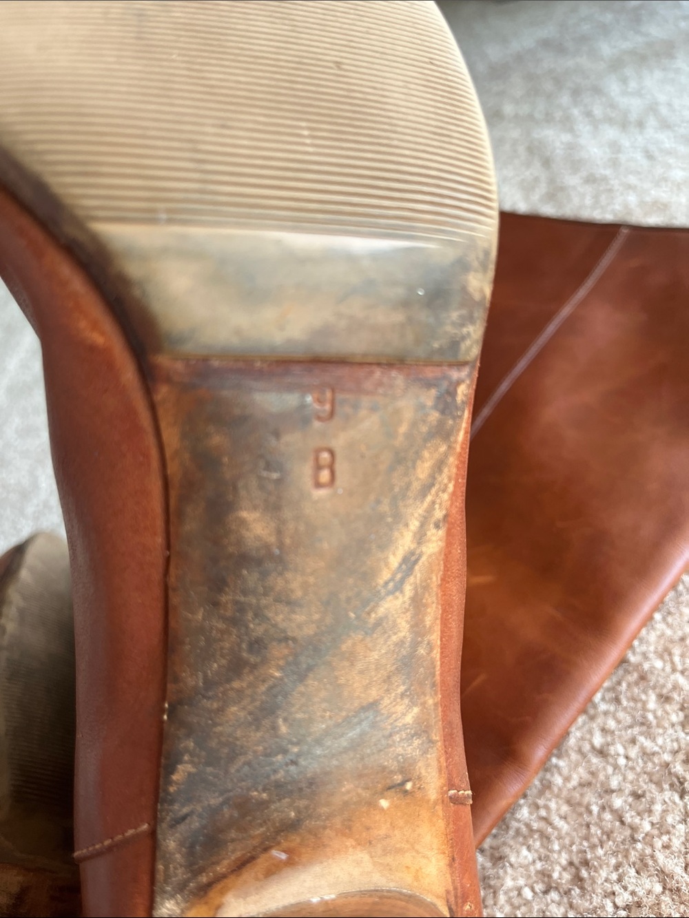 Loeffler Randall Tan Leather Mid-Calf Heeled Boots with Buckle - Picture 6 of 13